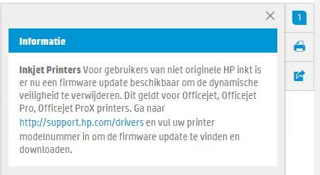 hp cartridge ondersteuning