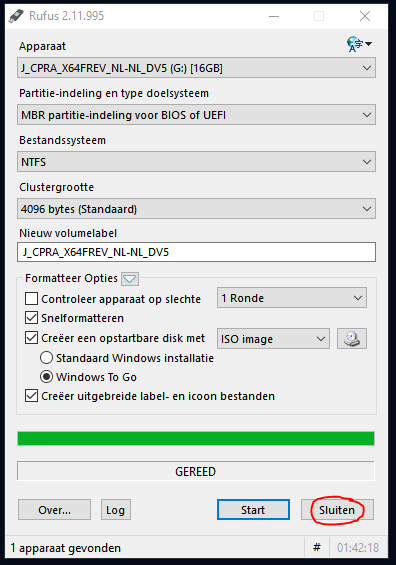 rufus-image-naar-usb-stick-klaar