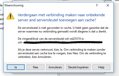 WinSCP nieuwe sessie 2