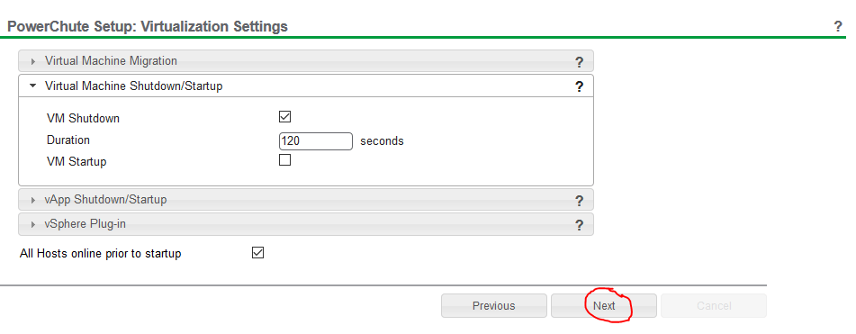 powerchute network shutdown setup 14