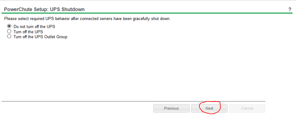 powerchute network shutdown setup 16