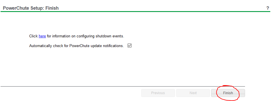 powerchute network shutdown setup 17