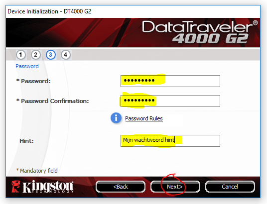 kingston usb stick encryptie instellen 4