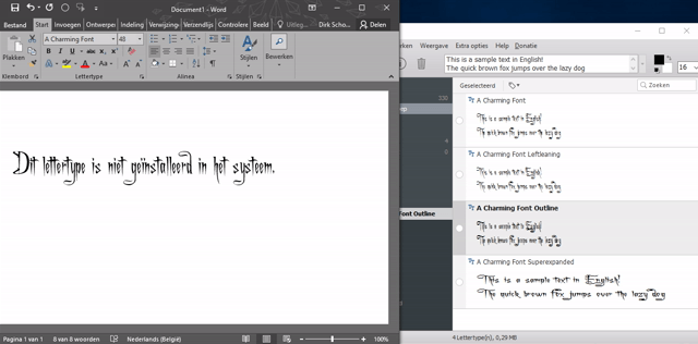 lettertypes beheren in Windows 14