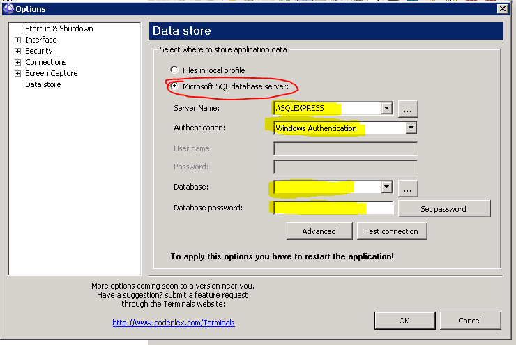 terminals codeplex 6