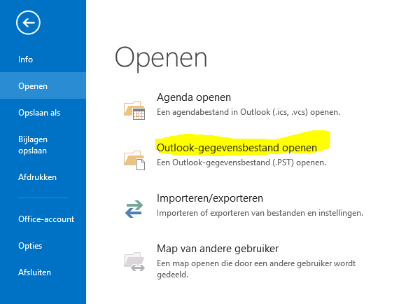 email terughalen na verwijderen outlook account 2