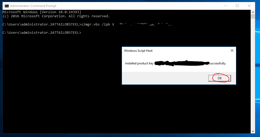 Windows met commandline activeren 07