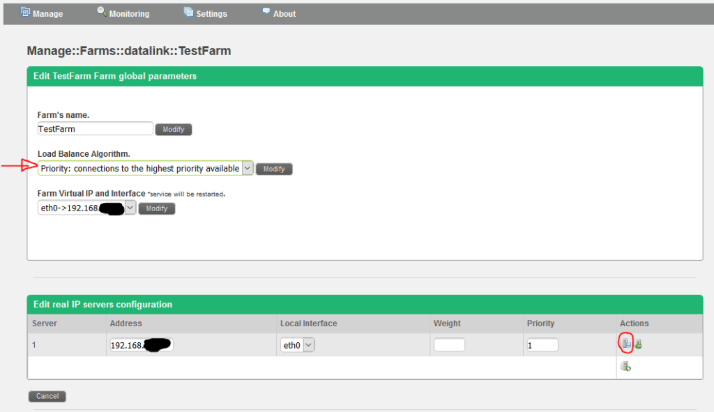 Zevenet Load Balancer configuratie 08