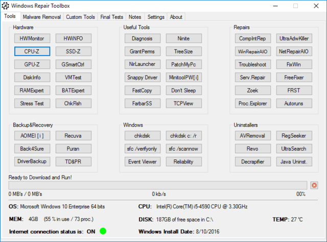 Fix je pc met de tools in de Windows Repair Toolbox 02