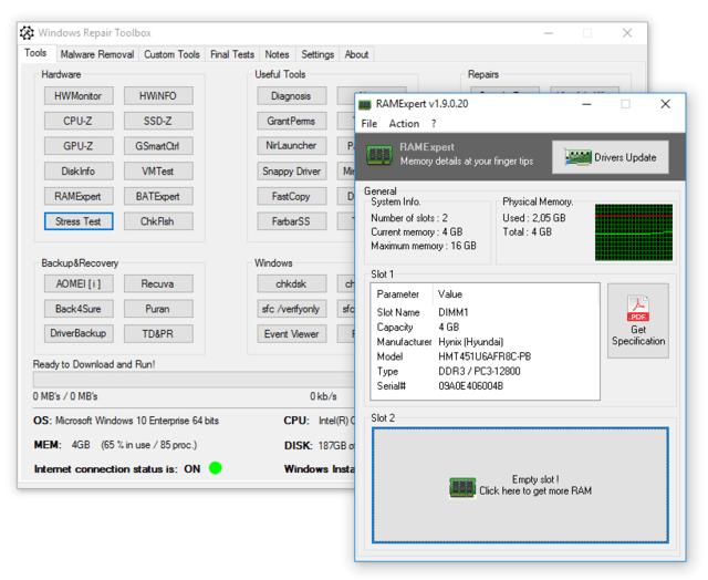 Fix je pc met de tools in de Windows Repair Toolbox 04