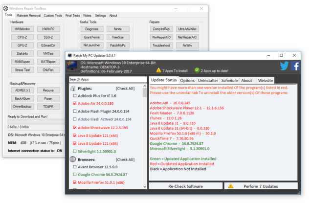 Fix je pc met de tools in de Windows Repair Toolbox 07