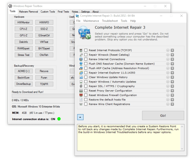 Fix je pc met de tools in de Windows Repair Toolbox 08