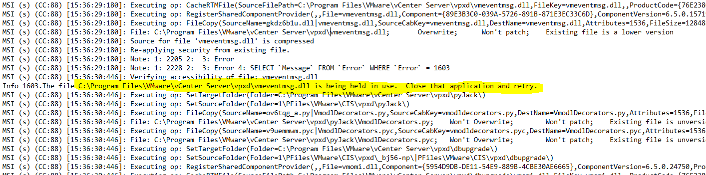 vCenter Server upgrade failing met error code 3010 - ICT Tips and Tricks!