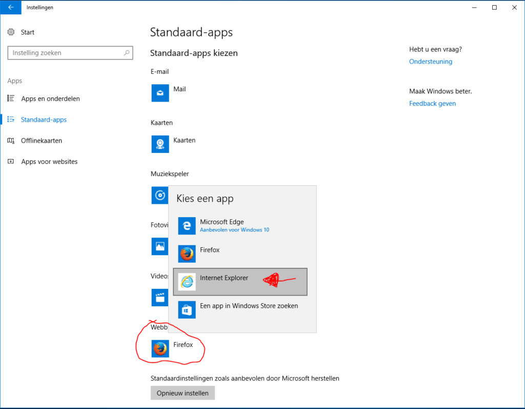 Default browser kiezen Windows 10 03