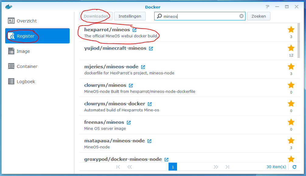 MineOS Installeren op je Synology NAS 04