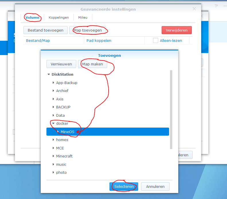 MineOS Installeren op je Synology NAS 09