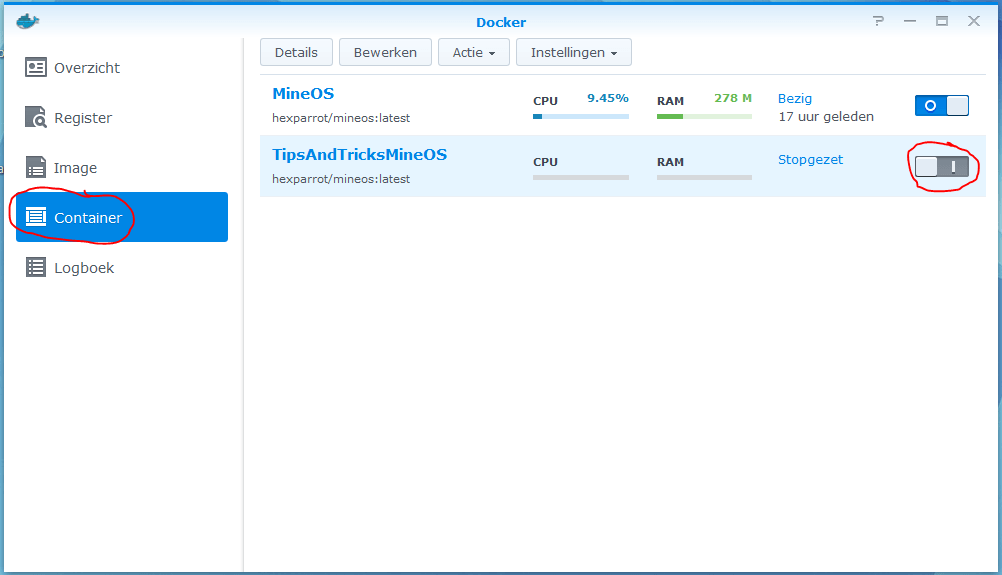 MineOS Installeren op je Synology NAS 12