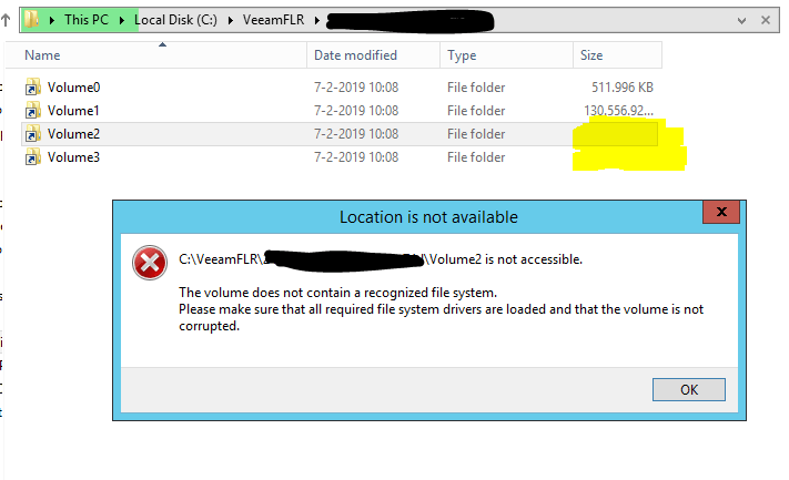 Veeam ReFS restore fail 01