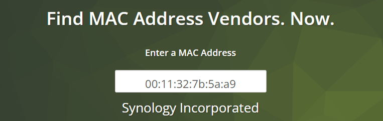 mac adres resultaat bij mac vendor lookup