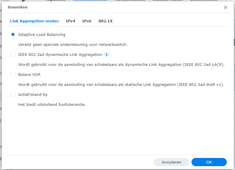 Synology NAS Bond Adaptive Load Balancing